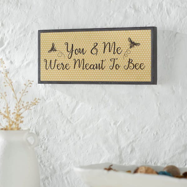 Buzzy Bees 7 in. x 16 in. You and Me Were Meant to Bee Framed MDF Wall Art
