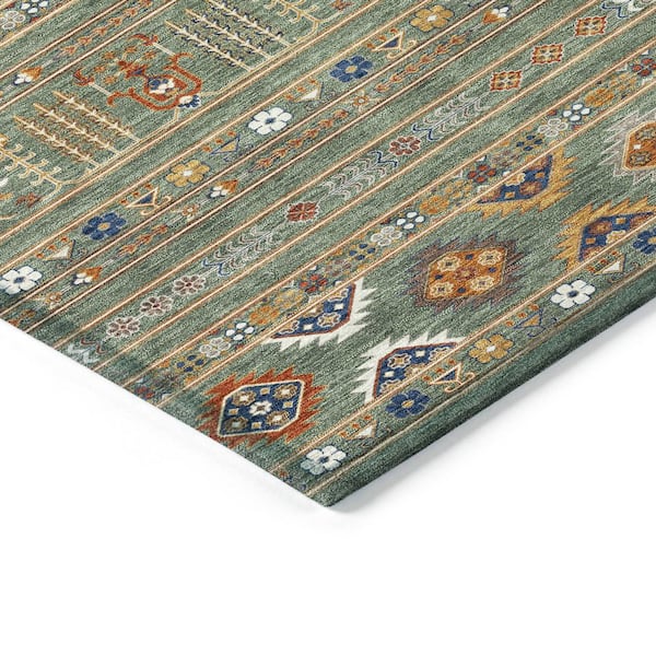 Chantille Machine Washable Indoor/Outdoor Abstract ACN2244 Sage 9 ft. x 12 ft. Area Rug