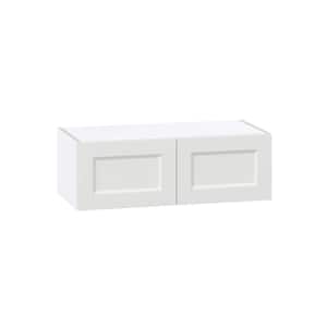 30 in. W x 14 in. D x 10 in. H Alton Painted White Shaker Assembled Wall Bridge Kitchen Cabinet