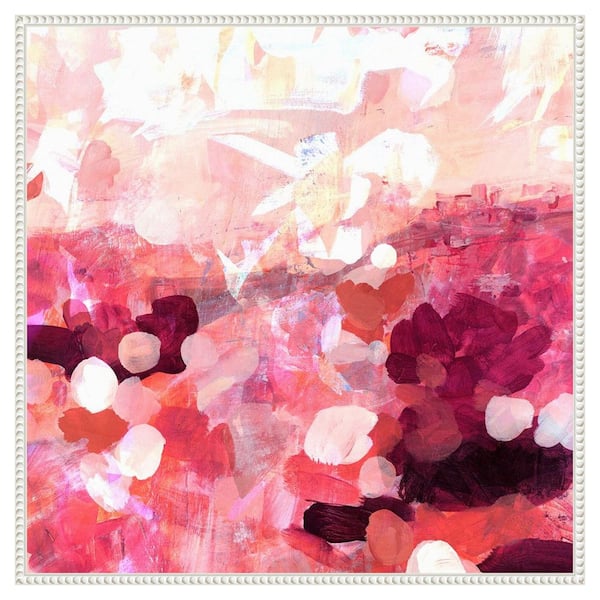 Amanti Art Pink Balloons by Circle Art Group 1-Piece Floater Frame Canvas Giclee Abstract Art Print 30 in. x 30 in.