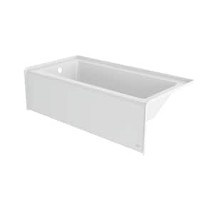 Signature 66 in. x 32 in. Whirlpool Bathtub with Left Drain in White Heater