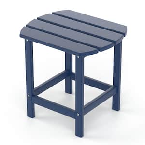 All-Weather Navy Blue HDPE Plastic Outdoor Side Table