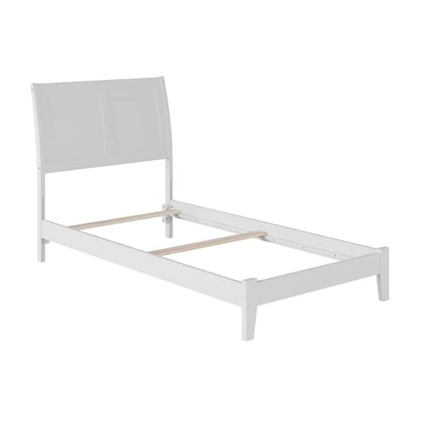 AFI Portland White Solid Wood Frame Twin XL Sleigh Platform Bed