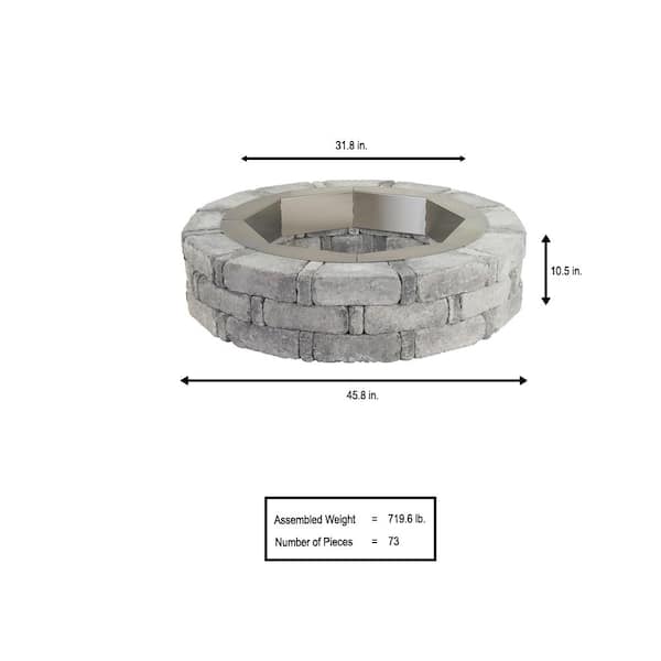 Round Concrete Fire Pit Kit, Fire Pit Insert Round Home Depot