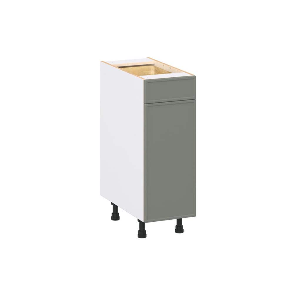 Fairview 12 in. W x 24 in. D x 34.5 in. H Assembled Slim Shaker Base Kitchen Cabinet in Moss Green with Drawers price history on PriceWatchPro