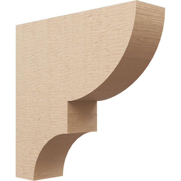 Ekena Millwork 6-in. x 24-in. x 24-in. Series 1 Thin Ridgewood Rough Cedar Woodgrain Timberthane Polyurethane Corbel, Primed Tan