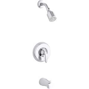 Coralais Single-Handle 1-Spray Tub and Shower Faucet in Polished Chrome (Valve Not Included)