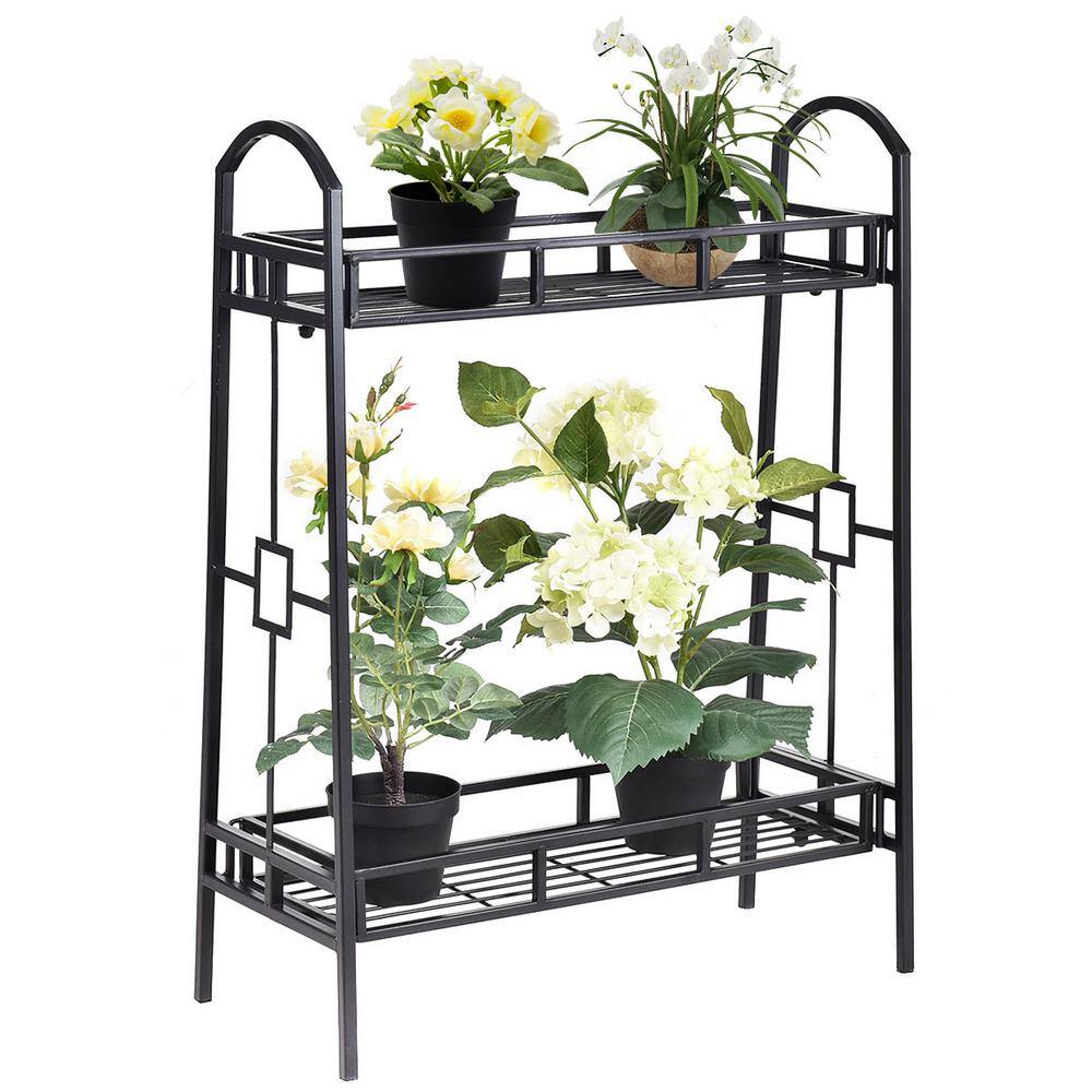 Costway 24 in. L x 11 in. W x 32 in. H Shelves Indoor/Outdoor Black