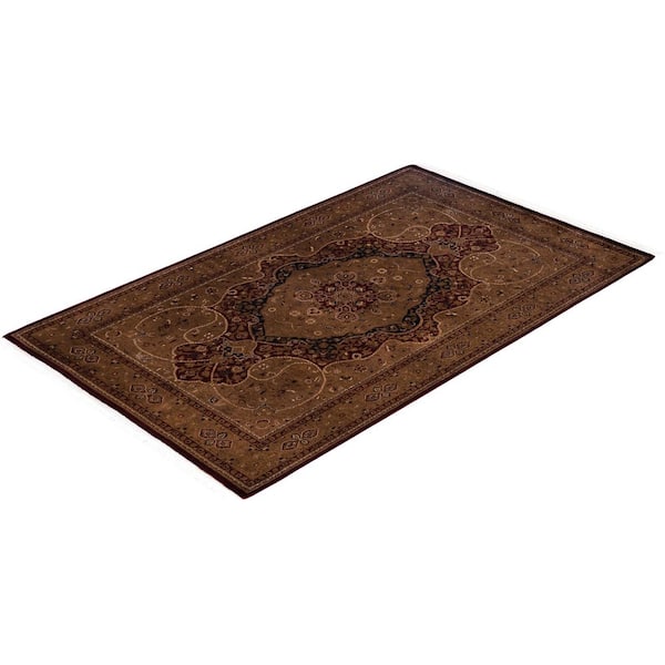 Overdyed Brown 5 x 7 Solid Wool Indoor Area Rug