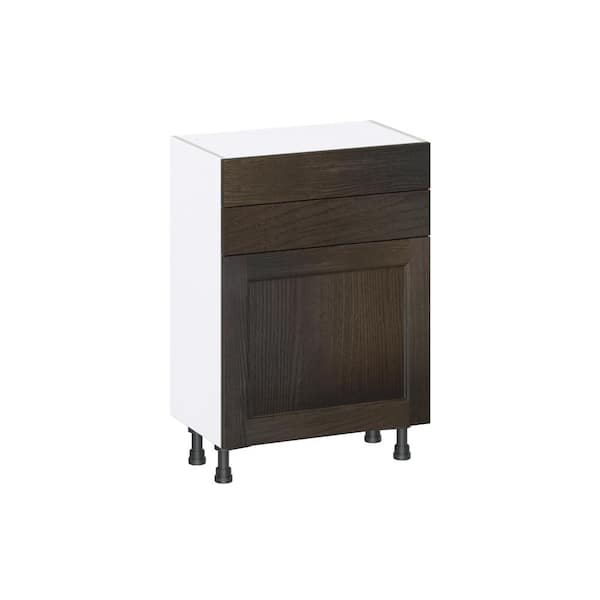 Georgetown 24 in. W x 14 in. D x 34.5 in. H Assembled Base Kitchen Cabinet in Chestnut with 2-Drawers