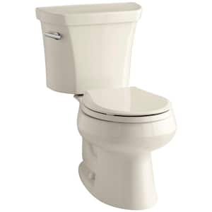 Wellworth 12 in. Rough In 2-Piece 1.6 GPF Single Flush Round Toilet in Almond Seat Not Included
