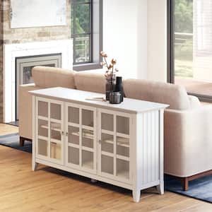 Acadian Solid Wood 62 in. Wide Transitional Wide Storage Cabinet in White