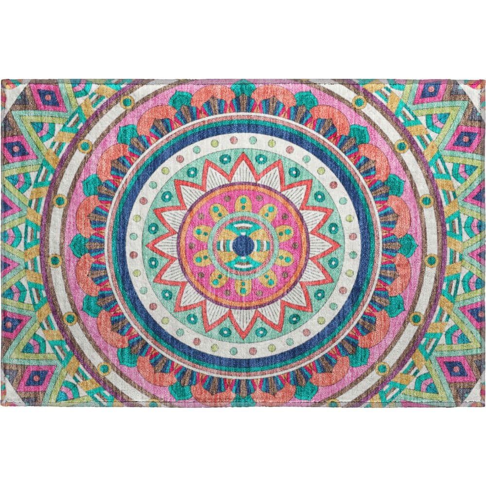 Mayfield Premium Machine Washable Abstract AMF2277 Pink 2 ft. x 3 ft. Accent Rug price history on PriceWatchPro