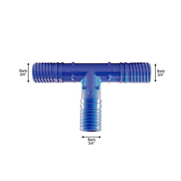 Apollo 3/4 in. Barb Insert Blue Twister Polypropylene Tee Fitting