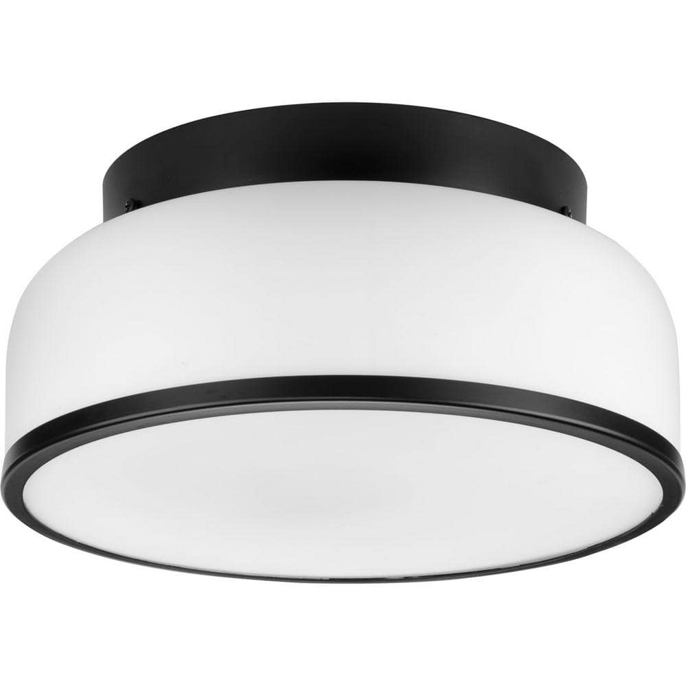 Parkhurst Matte Black Glass Flush Mount Light