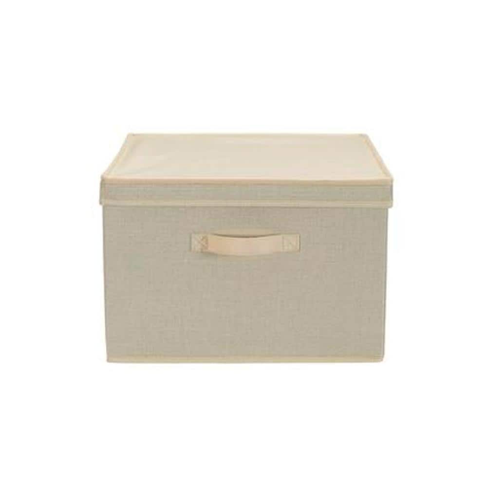Jumbo Cream Fabric Storage Bins with Handles, Set of 2