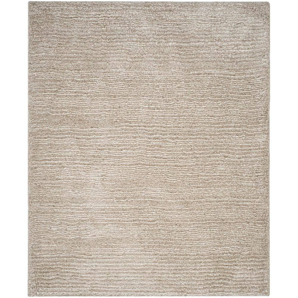 SAFAVIEH Supreme Shag Collection 3' x 5' Beige SGS621C Handmade Solid  1.5-inch Thick Area Rug