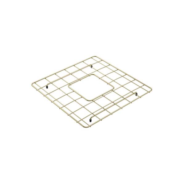 BOCCHI 15 in. L x 15 in. W Bottom Grid 2.0 in Brushed Gold for 36 in. 1348 Double Bowl Sink