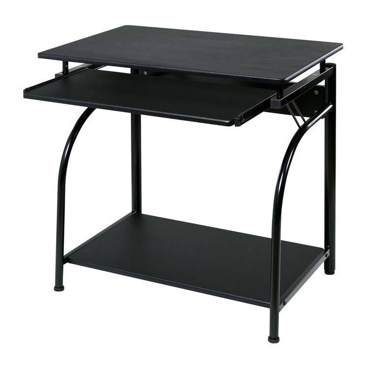 OneSpace 30 in. Rectangular Black Computer Desk with Keyboard Tray ...