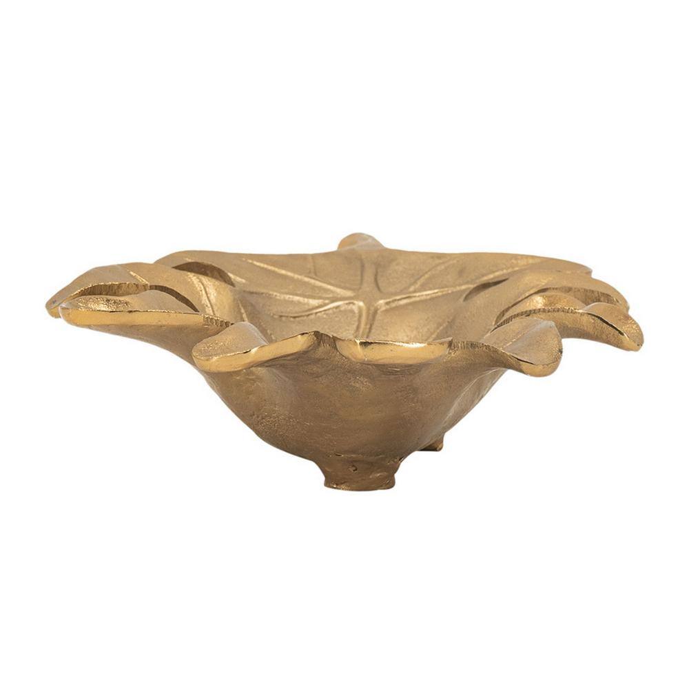 Gold Aluminum Oak Leaf Decorative Tray