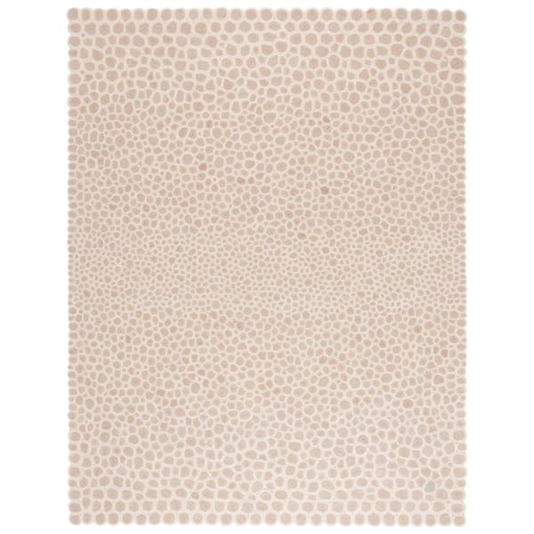 Spots Rug Square SAFAVIEH Manhattan 9 ft. x 12 ft. Beige/Brown Geometric Spots Area Rug ...