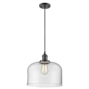 JAZAVA 1-Light Oil Rubbed Bronze Finish Farmhouse Pendant Light with ...