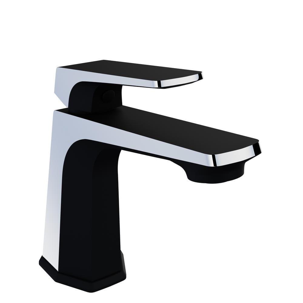 Single-Handle Single-Hole Bathroom Faucet with Pop-Up Drain in Matte Black 