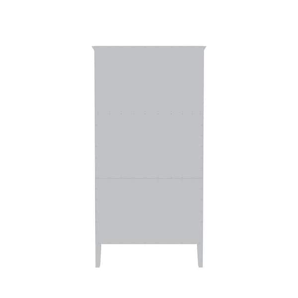 Manhattan Comfort Crown Armoire Wardrobe Closet with Hanging Rod and 2  Drawers, Modern Freestanding Clothes Storage Cabinet with Rose Gold Metal  Accent, White : : Home