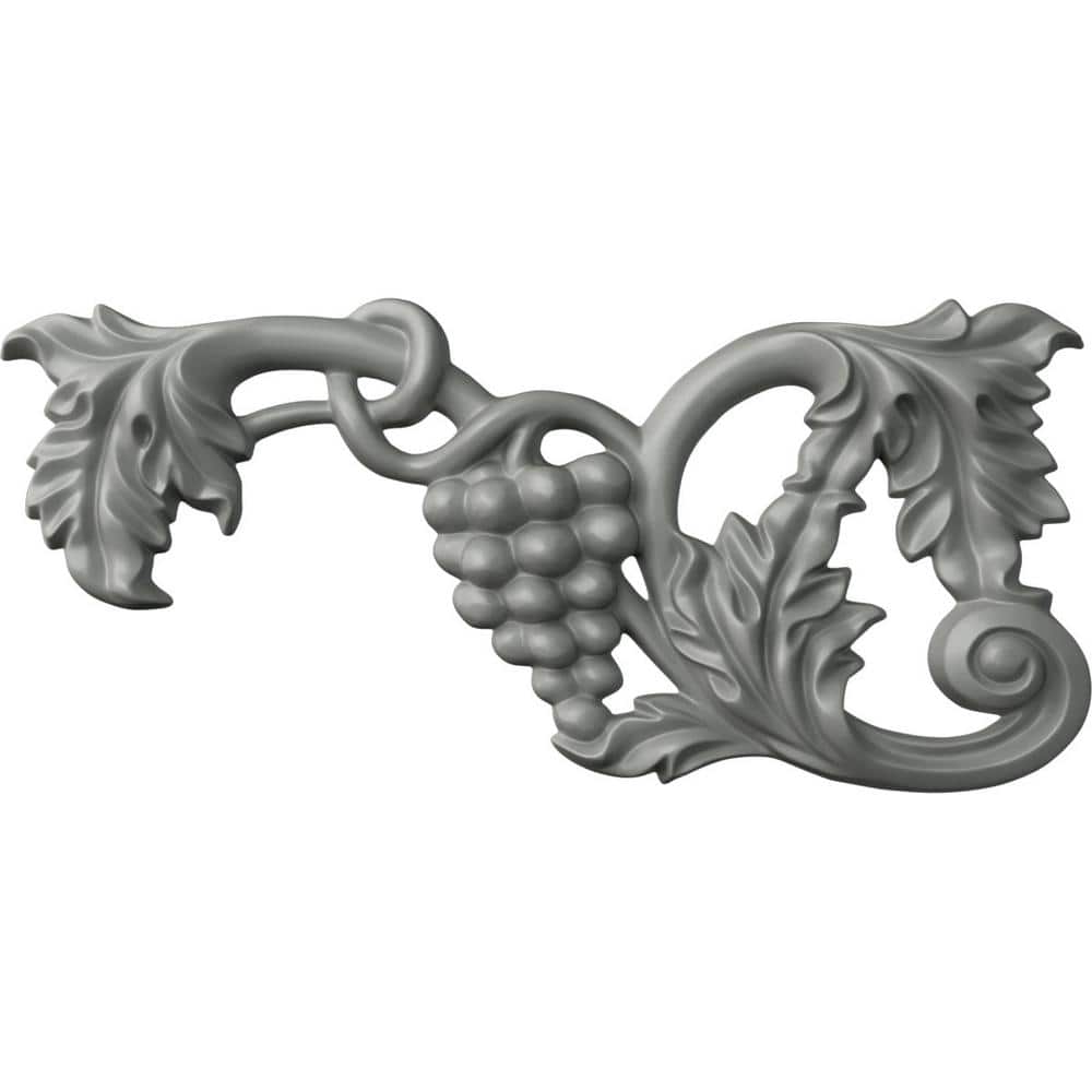 Primed White Polyurethane Grape and Leaf Applique Onlay