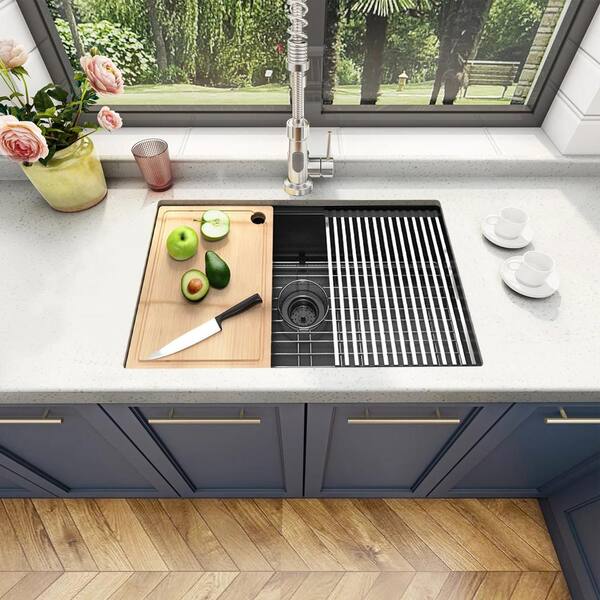 Amucolo 32 in. Undermount Single Bowl Stainless Steel