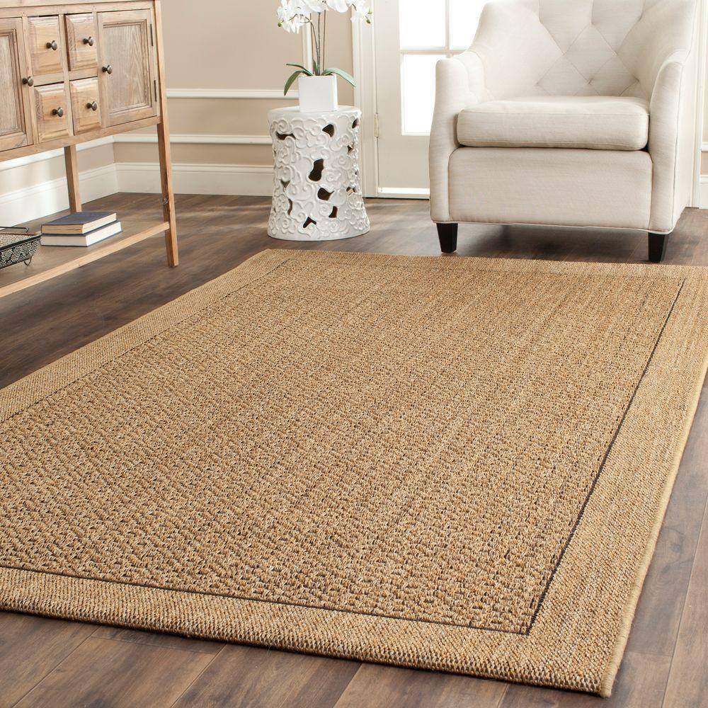 Natural Geometric Sisal 4' x 6' Rectangular Area Rug