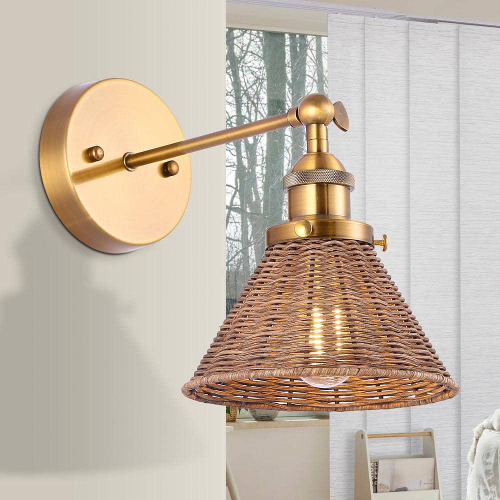 Wall Sconce Light Fixtures Candlestick 25” Wall Mount in Natural Brass Set Of 2 deals