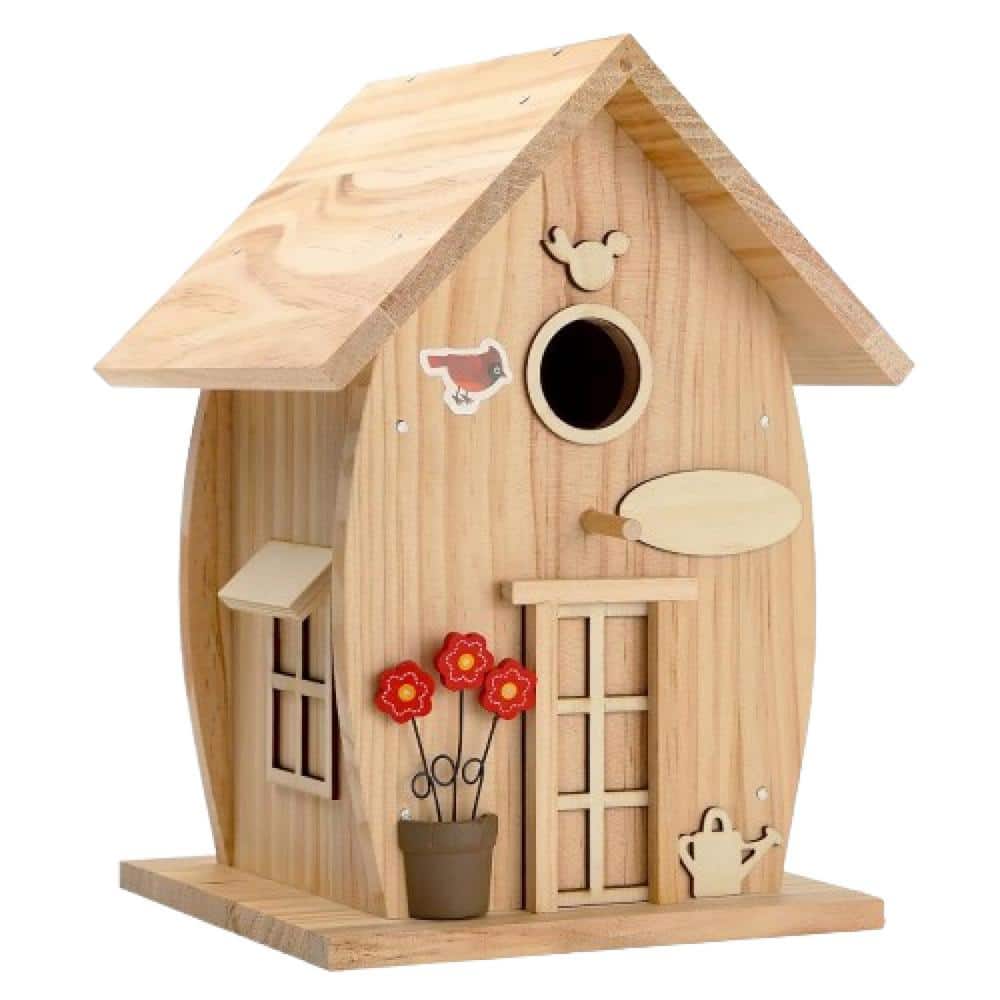 Wooden Cottage Bird House Outdoor Woodworking Crafts Freestyle Painting, Hanging Birdhouse Wooden DIY Bird House Kit price history on PriceWatchPro