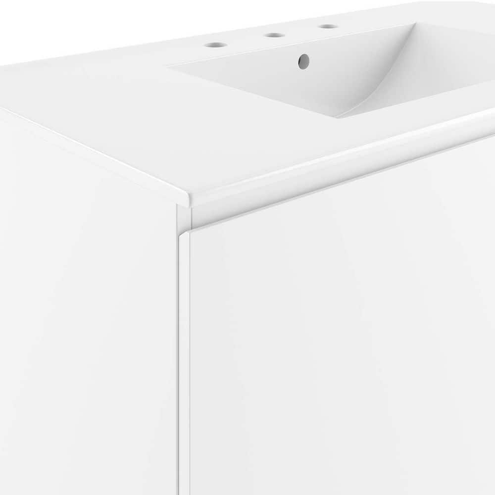 Bryn 36" White Ceramic Wall-Mount Bathroom Vanity