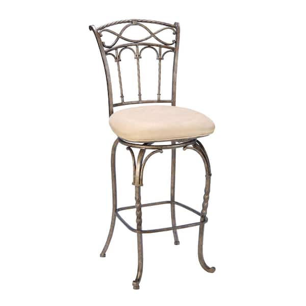 Hillsdale Furniture Kendall 26 in. Pewter with Antique Bronze and Fawn Counter Stool
