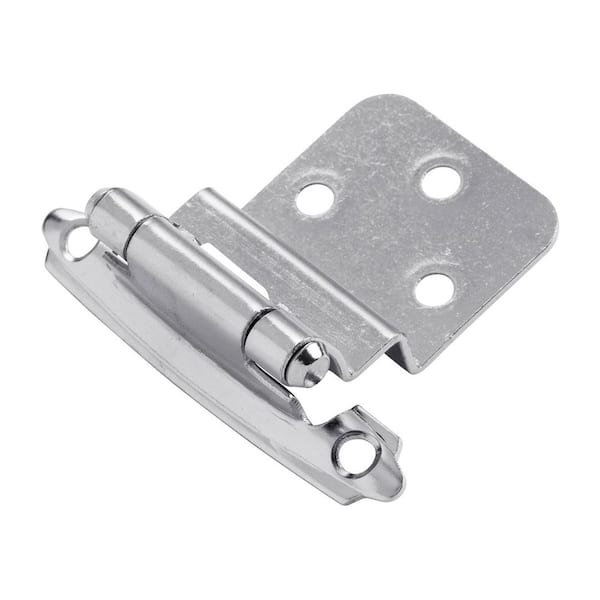 Surface Self-Closing 3/8 in. Inset Variable Overlay Face Frame Chrome Cabinet Hinge (5-Pairs)