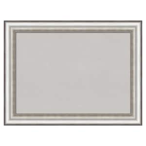 Salon Silver Framed Grey Corkboard 33 in. x 25 in. Bulletin Board Memo Board