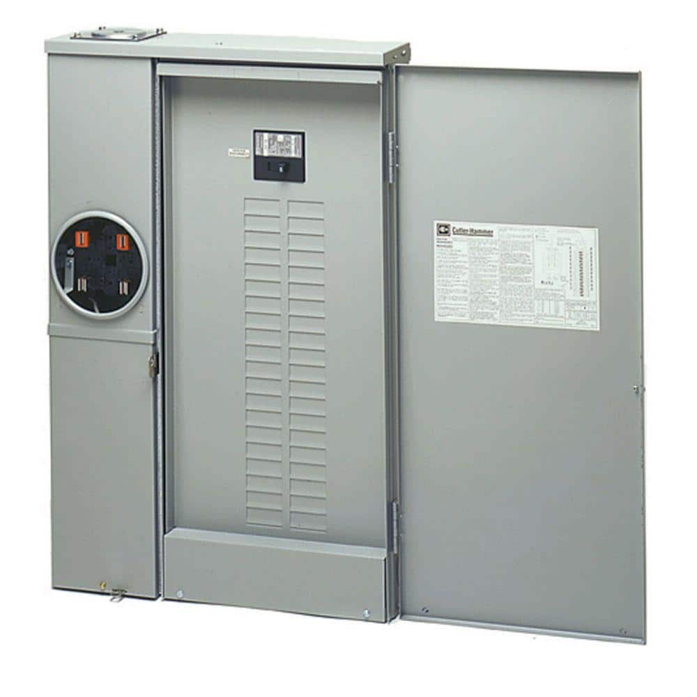 Eaton 200 Amp 40-Space 40-Circuit Combination Meter Box and Distribution Panel