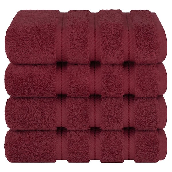 American Soft Linen 4 Piece 100% Turkish Cotton Hand Towel Set - Burgundy  Red Edis6HBor-E101 - The Home Depot