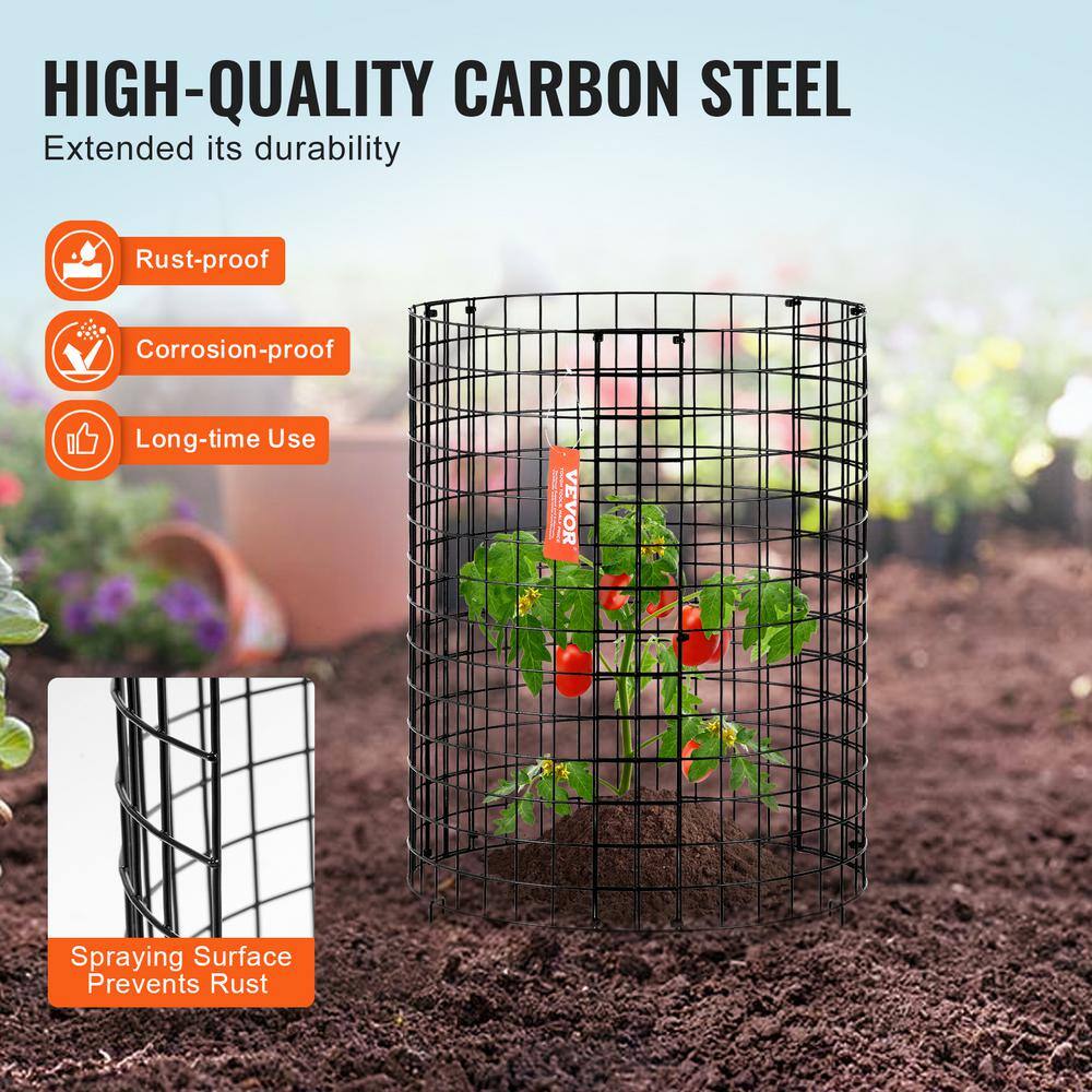 Black Metal Mesh Plant Protector Cage Set