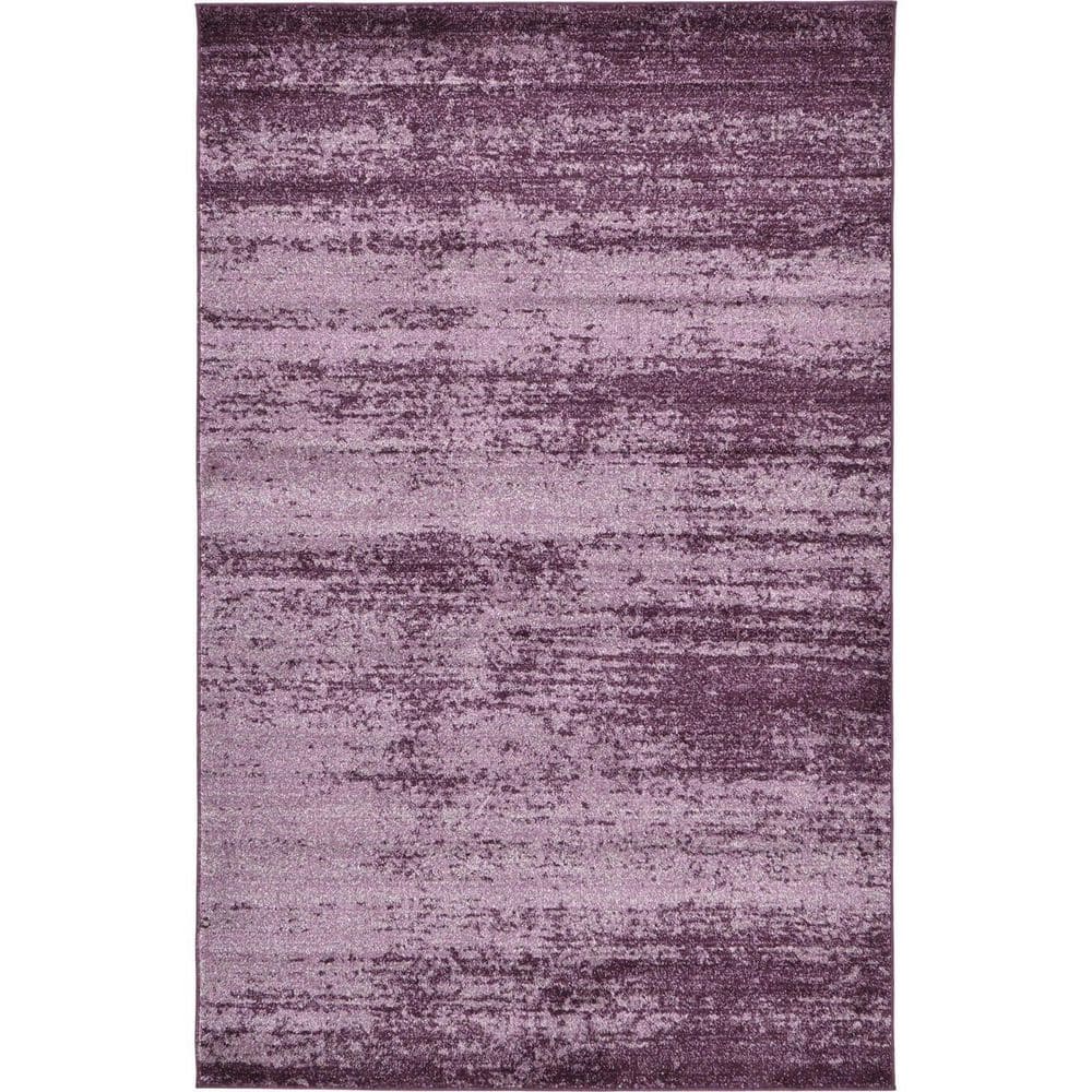 Purple Polypropylene 6 ft. x 9 ft. Solid Color Indoor Area Rug