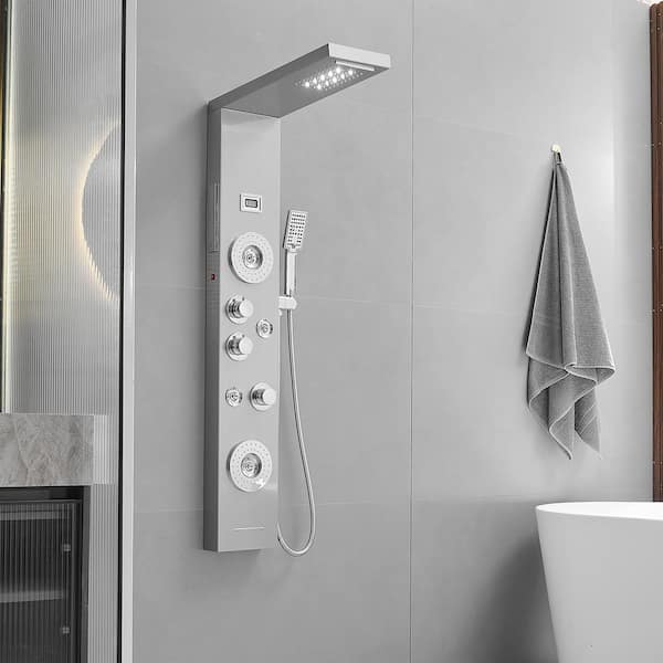 BWE 4-Jet Rainfall Shower Tower Shower Panel System with Rainfall