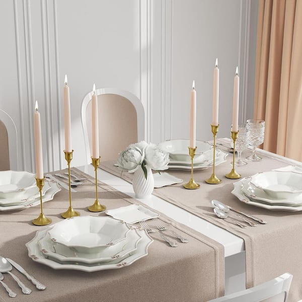 Gold Metal Taper Candlestick Holder 6-Pack