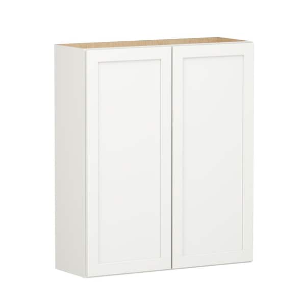Shaker Full Overlay 18 in. W x 12 in. D x 42 in. H Plywood Assembled Wall Kitchen Cabinet in Linen White