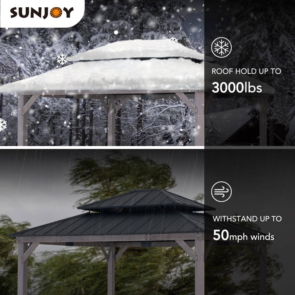 Archwood 13 ft. x 15 ft. Cedar Framed Gazebo with Black Steel Roof