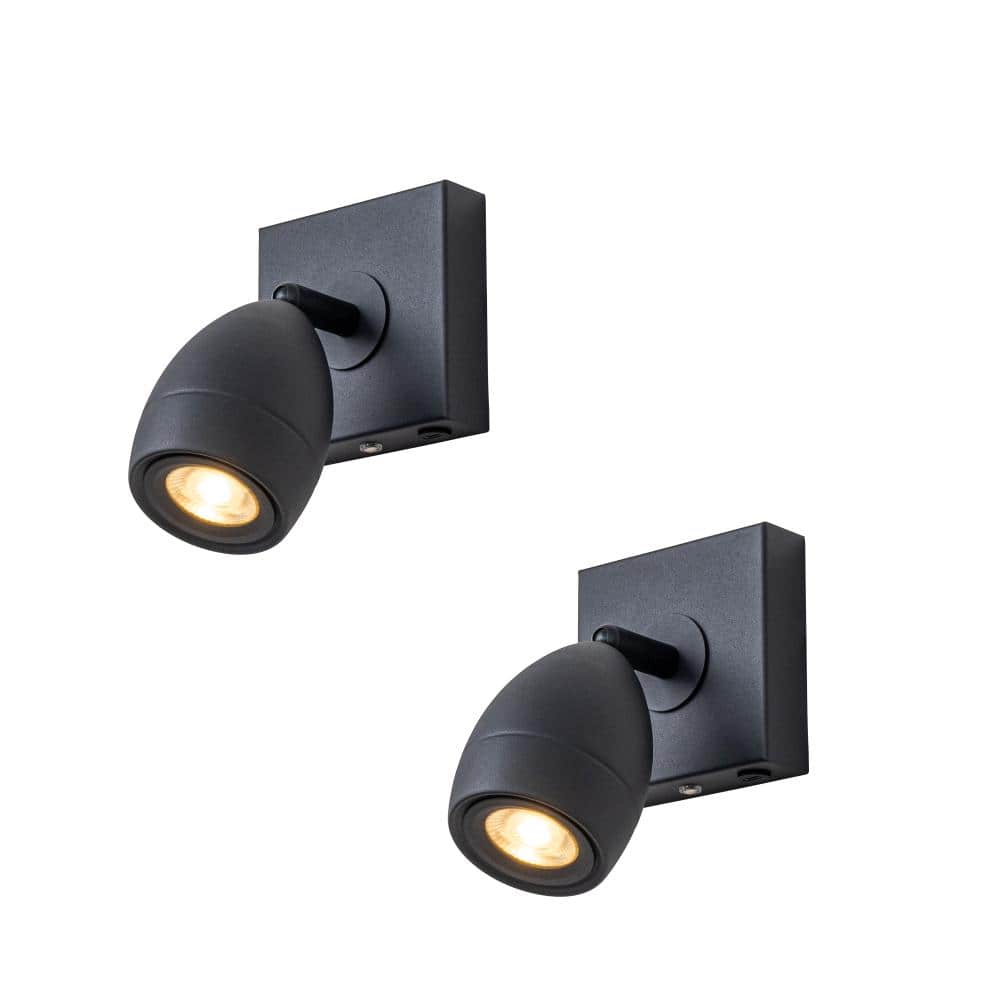 Modern Black Cordless Wall Sconce USB-C Rechargeable LED Spotlight with Touch & Remote Control Accent Light(2 Pack) price history on PriceWatchPro