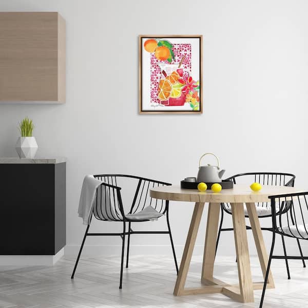 Mediterranean Sangria Drink by Hillary Holt Brown Floater Frame Food Graphic Art Print 21 in. x 17 in.
