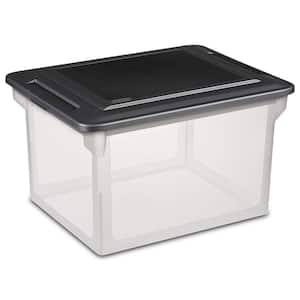 0.8 qt. Storage Box in Clear with Black Lid (16-Pack)
