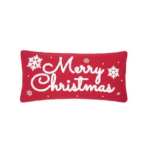 12 in. x 24 in. Red and White Christmas Pillow