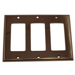 Brown 3-Gang Decorator/Rocker Wall Plate (1-Pack)